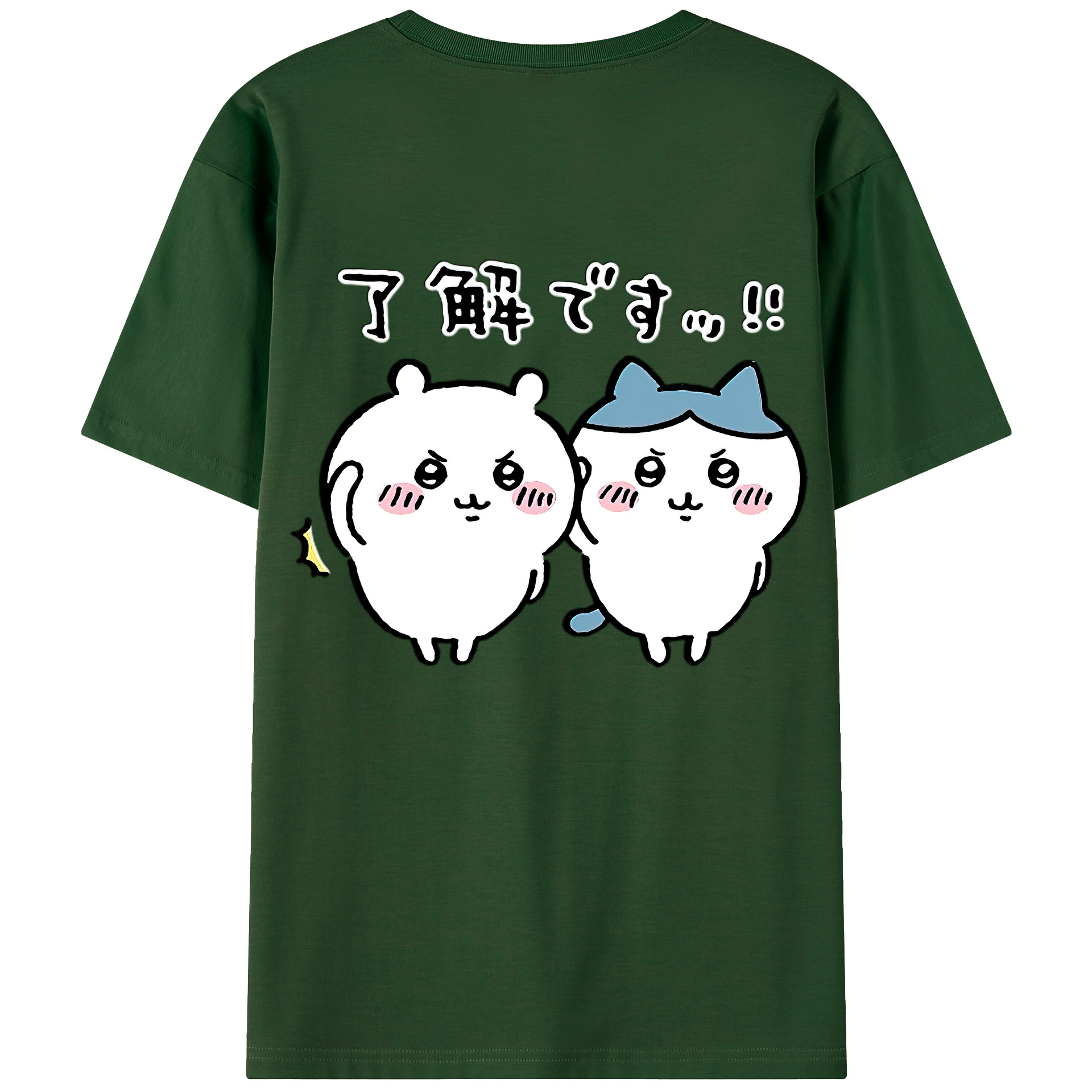 （画像用） ちいかわ ハチワレ Chii-kawa hachiware 綿100％半袖Tシャツ（背面プリント）